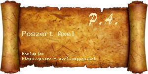 Poszert Axel névjegykártya